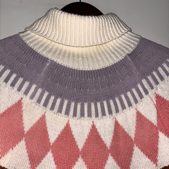 Free Assembly | Egret Ivory Fair Isle Sweater‎ Mini Dress Women L Winter Cozy - Picture 5 of 11